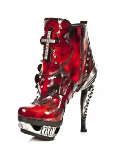 Sale New Rock Anke Boot Punk -ag005-C3